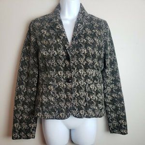 Gap Stretch Womens Blazer Size 6 Green/beige Corduroy